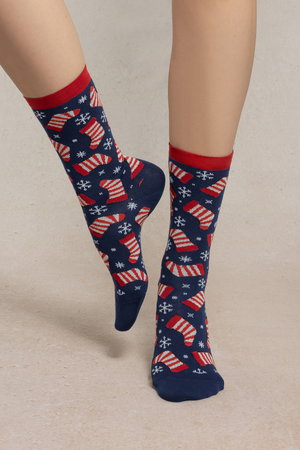 ブルーフォレ/BLEUFORETの6585 クリスマスパターンソックス(140700/140701)