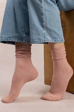 ブルーフォレ/BLEUFORETの6552 リラックスリブコットンソックス(140700/140701)