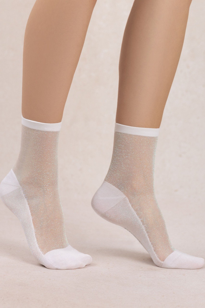 ブルーフォレ/BLEUFORETの6609 ジオメトリックシアーソックス(ホワイト/4311000111)