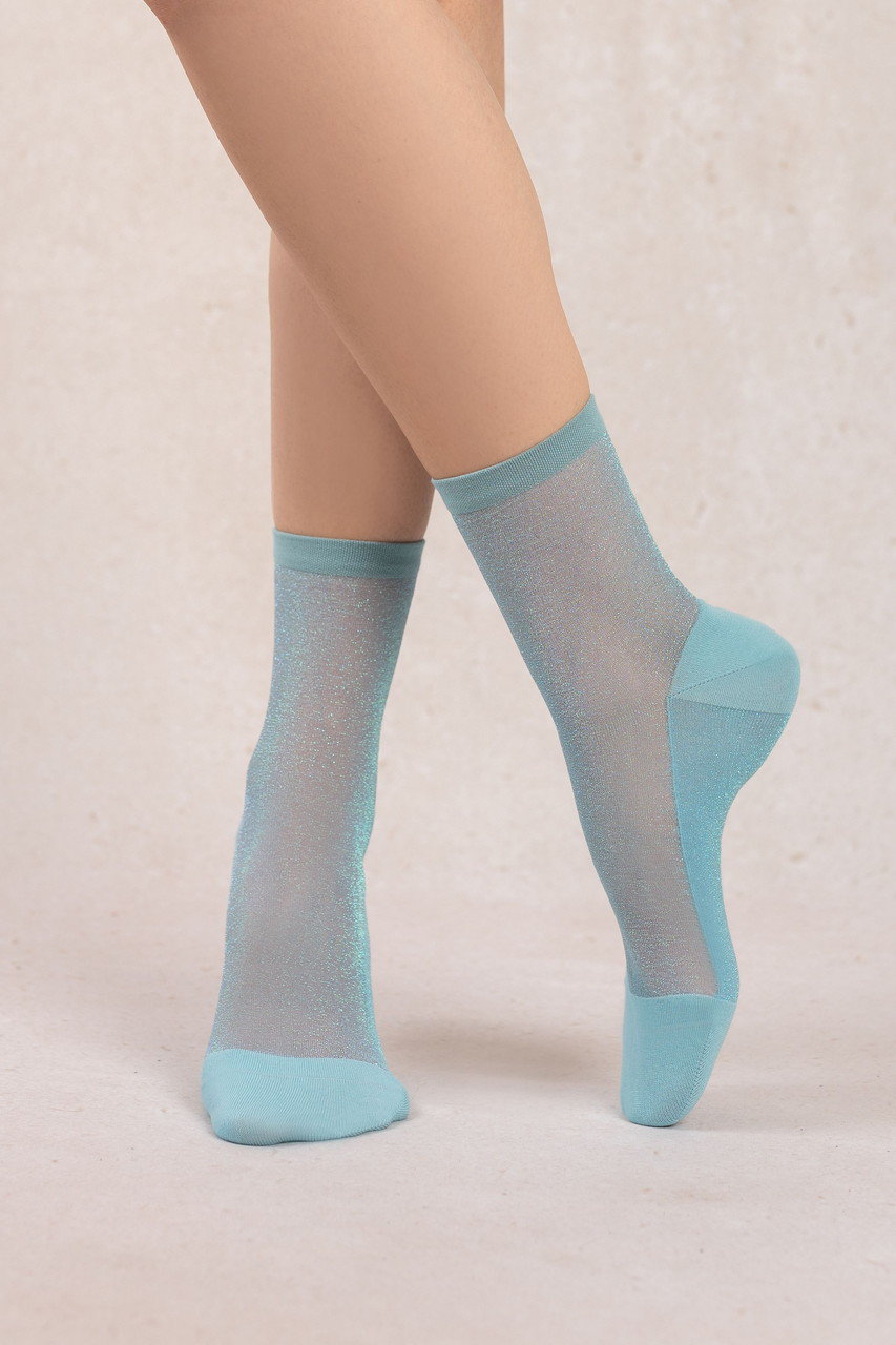 ブルーフォレ/BLEUFORETの6609 ジオメトリックシアーソックス(ブルー/4311000111)