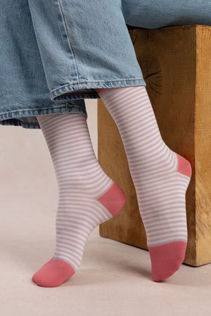 ブルーフォレ/BLEUFORETの6537 コットンボーダーソックス(140700/140701)