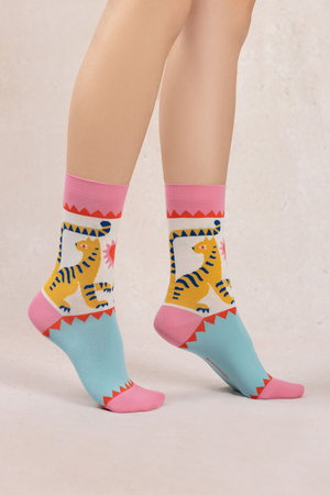 ブルーフォレ/BLEUFORETの6611 タイガーコットンソックス(140700/140701)