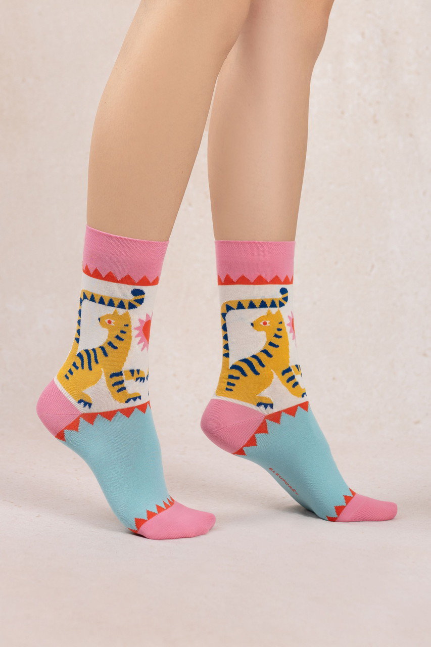 ブルーフォレ/BLEUFORETの6611 タイガーコットンソックス(ピンク/4311000114)
