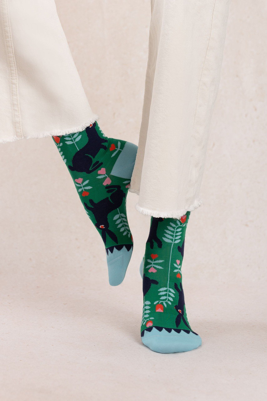 ブルーフォレ/BLEUFORETの6612 ラビットコットンソックス(グリーン/4311000115)