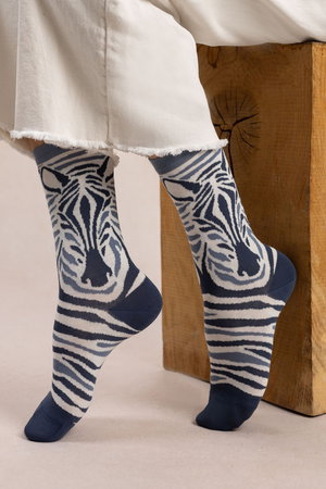 ブルーフォレ/BLEUFORETの6615 ゼブラコットンソックス(140700/140701)