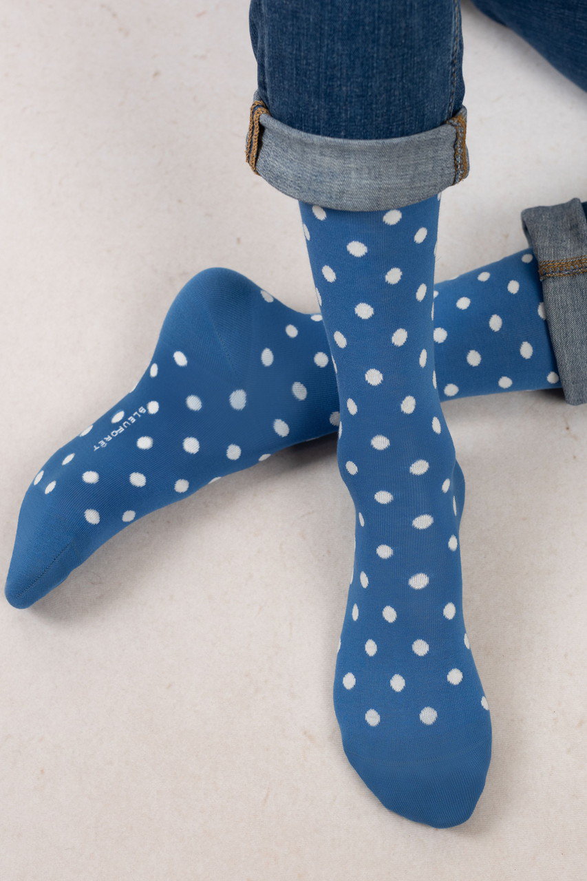 ブルーフォレ/BLEUFORETの【MEN】7123 ドットソックス(ブルー/4321000024)