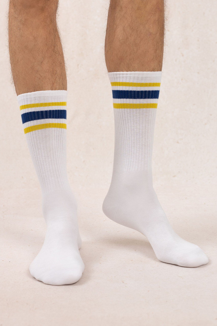 ブルーフォレ/BLEUFORETの【MEN】7074 リブラインソックス(イエロー/4321000035)