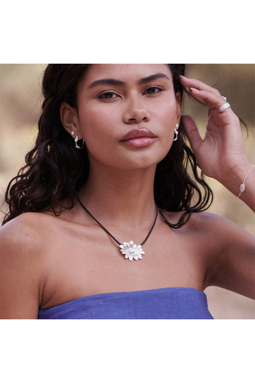 Denmark◇北欧ヴィンテージシルバーネックレスM◇ブローチ◇デイジー