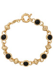 【Polly Sayer】Black Onyx Chain ブレスレット ゴールド
