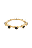 【Polly Sayer】Black Onyx Bobble リング ゴールド