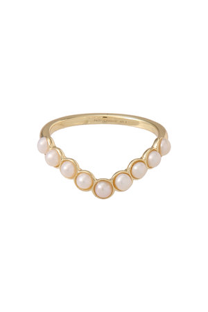Pearl Wave Band リング ゴールド