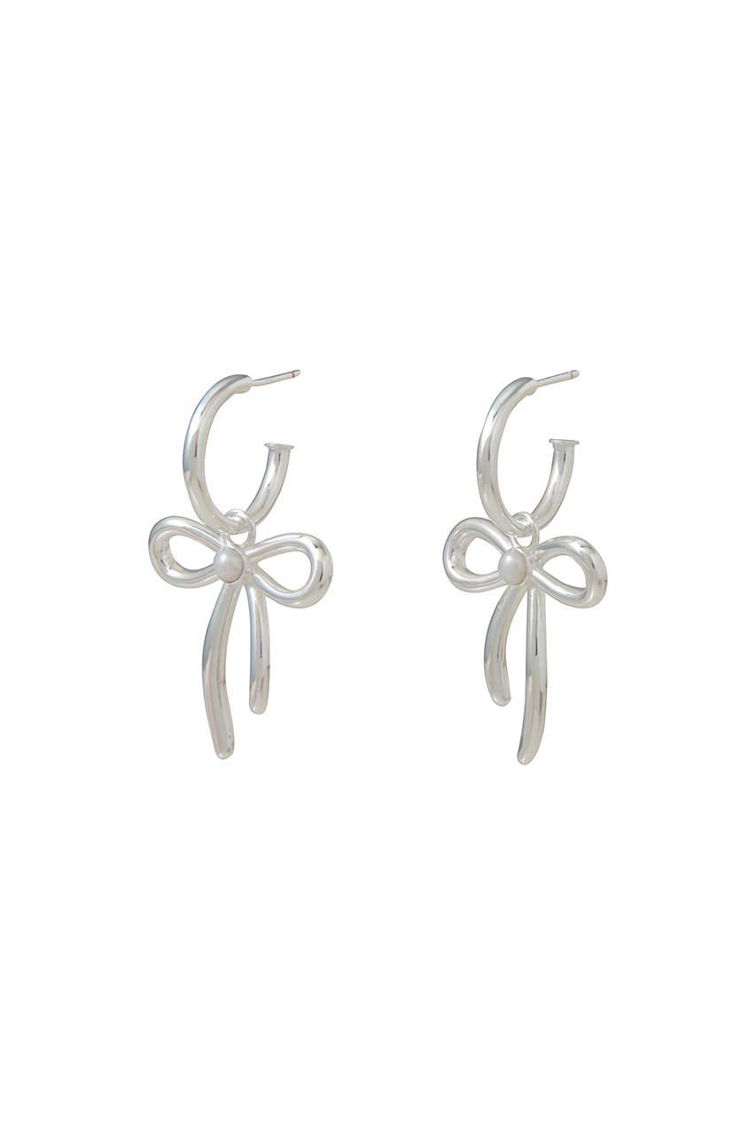 デイジー ロンドン/DAISY LONDONのDaisy Bow Large Drop ピアス(シルバー/BPE05-SLV)