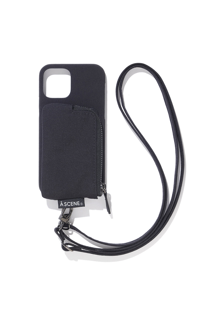 エーシーン/A SCENEのiPhone12/12pro B&C Minimal case(ブラック/AS02_034)