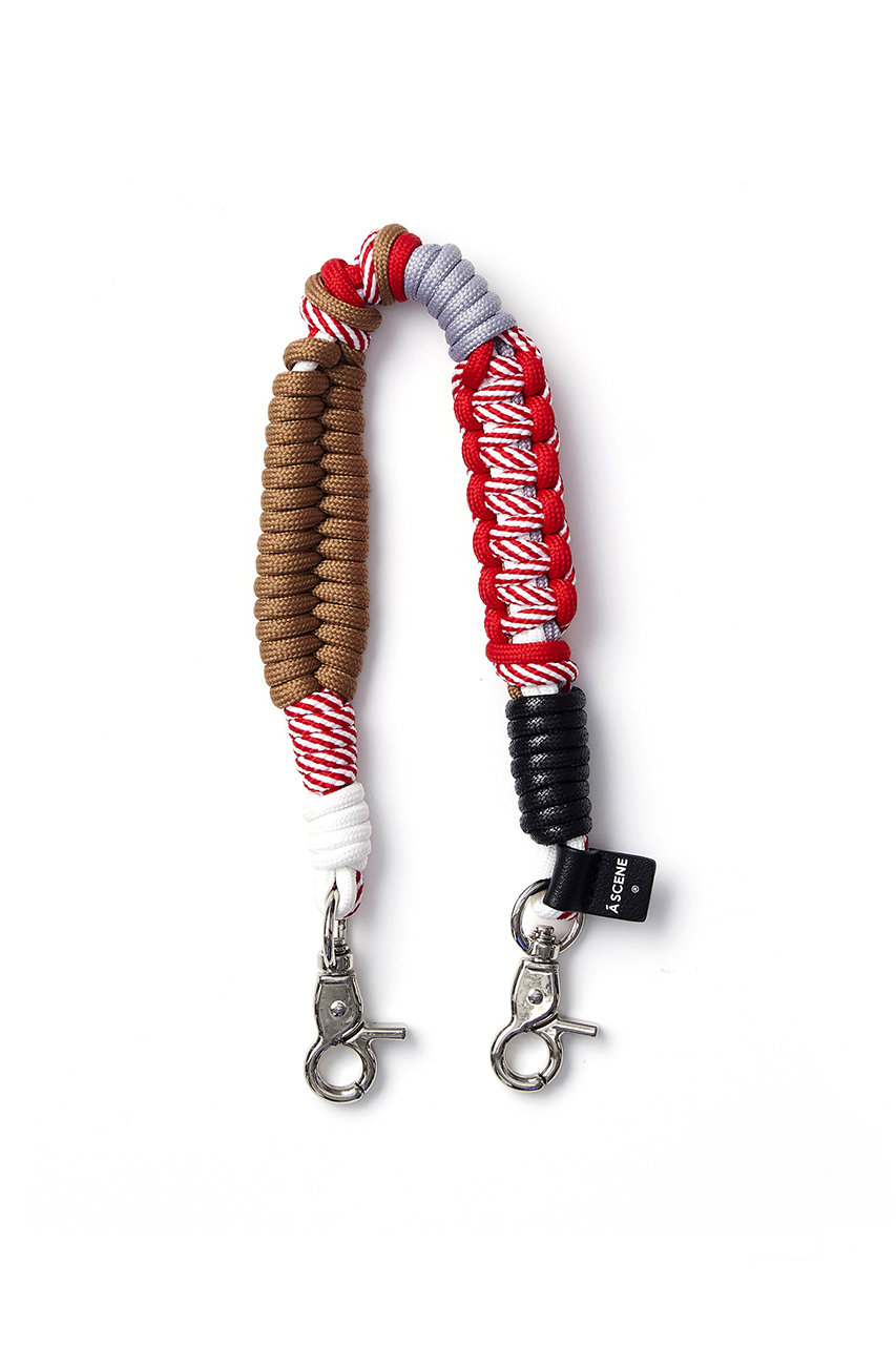 エーシーン/A SCENEのDesign paracord strap(レッド×ベージュ/AS03_003)