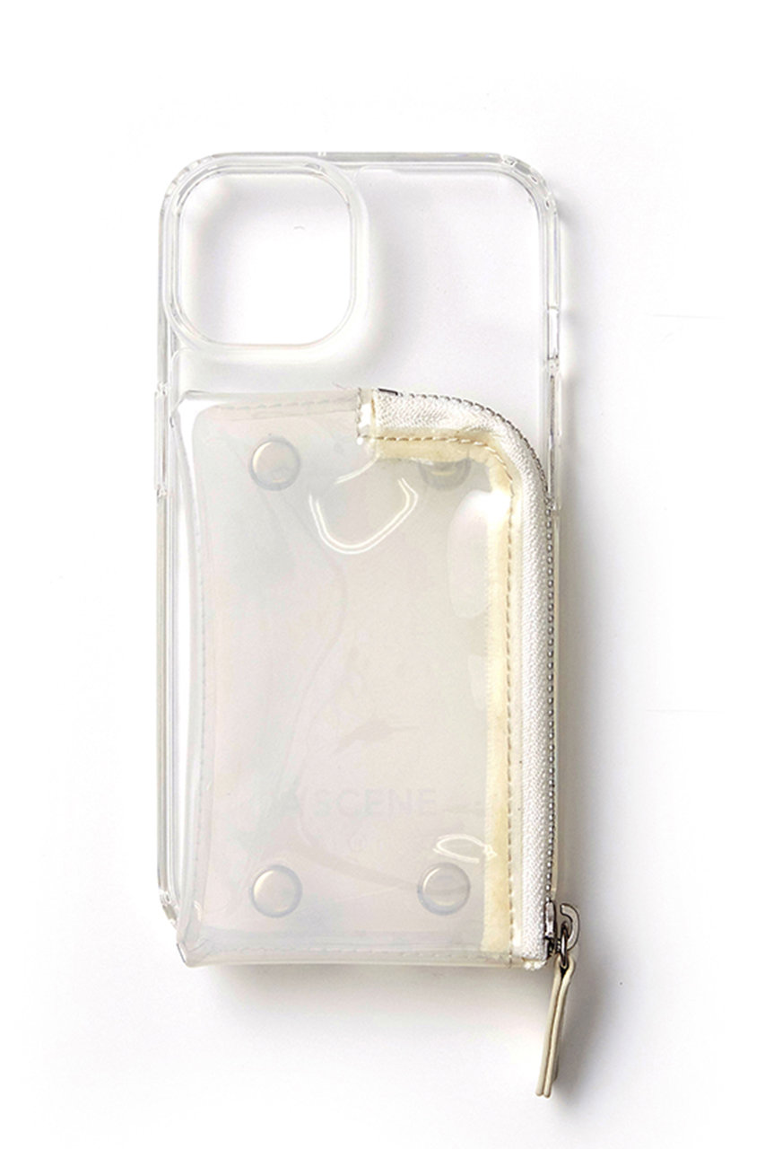 エーシーン/A SCENEのiPhone16/16Pro/16ProMax B&C PVC clear case(ホワイト/AS02_035)