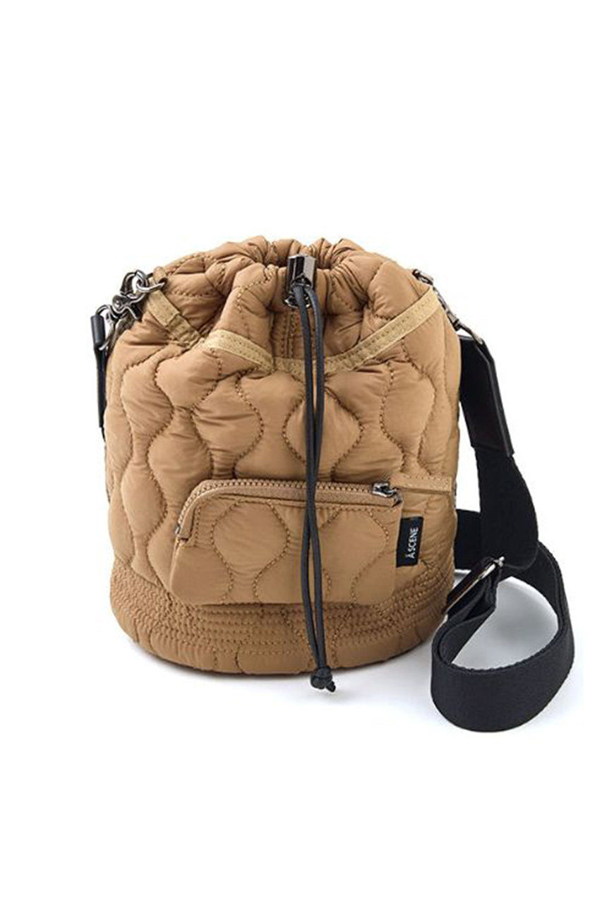 A SCENE Kinchaku shoulder -quilt- (カーキ×ベージュ, F) エーシーン ELLE SHOP A SCENE Kinchaku shoulder -quilt- (カーキ×ベージュ, F) エーシーン ELLE SHOP