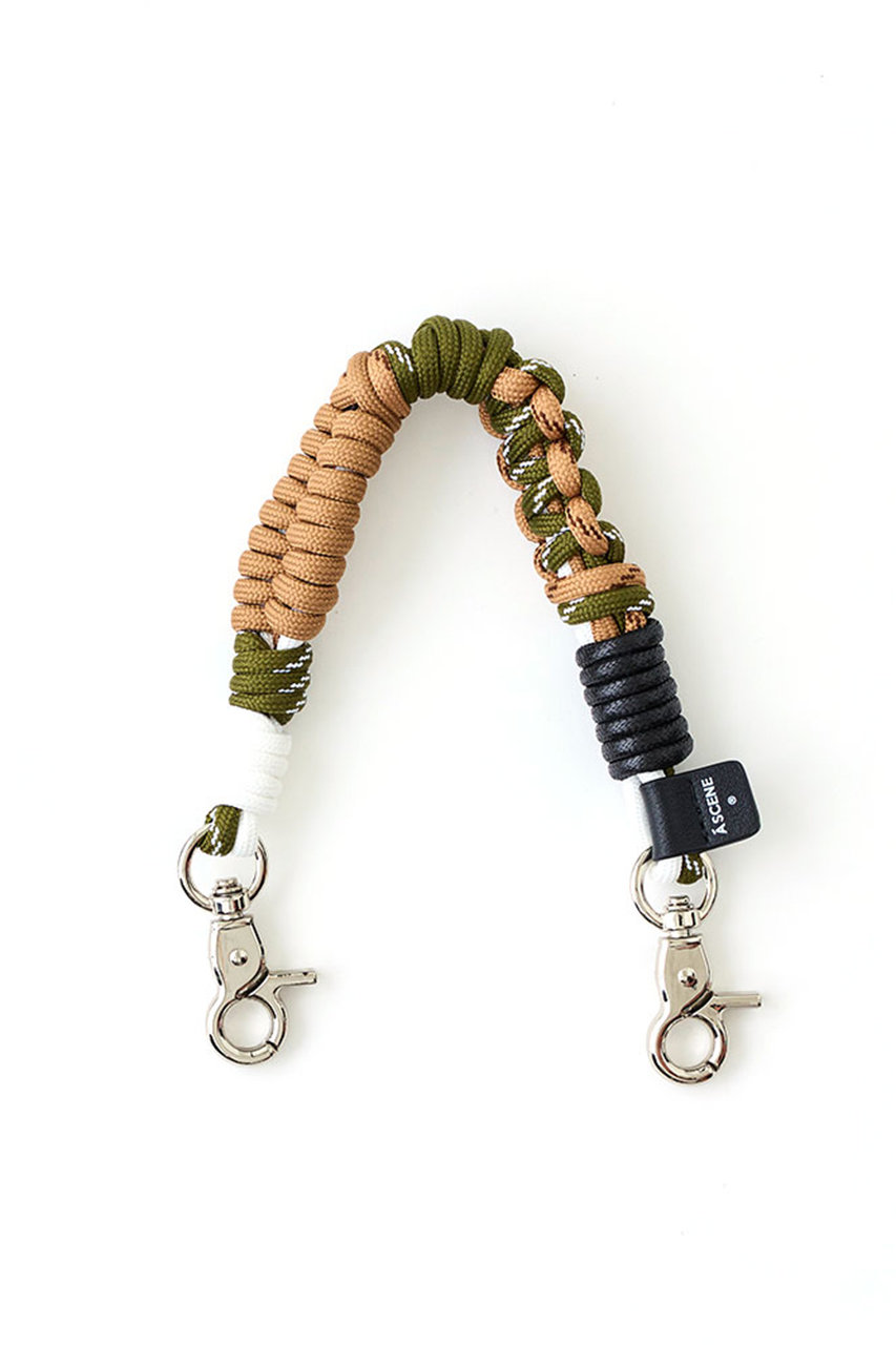 エーシーン/A SCENEのDesign paracord mini strap(khaki×beige/AS03_017)