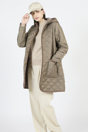 新品☆EL HALM☆袖フレアファー付き ポンチョコート☆ネイビー