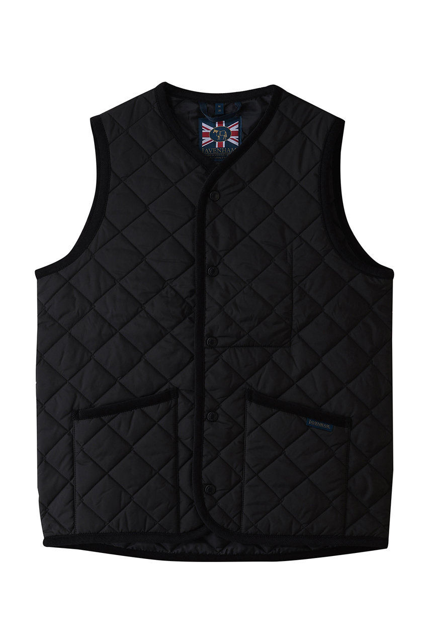 LAVENHAM 【MEN】THORNHAM キルティングジレ (セーブルブラック, M) ラベンハム ELLE SHOP