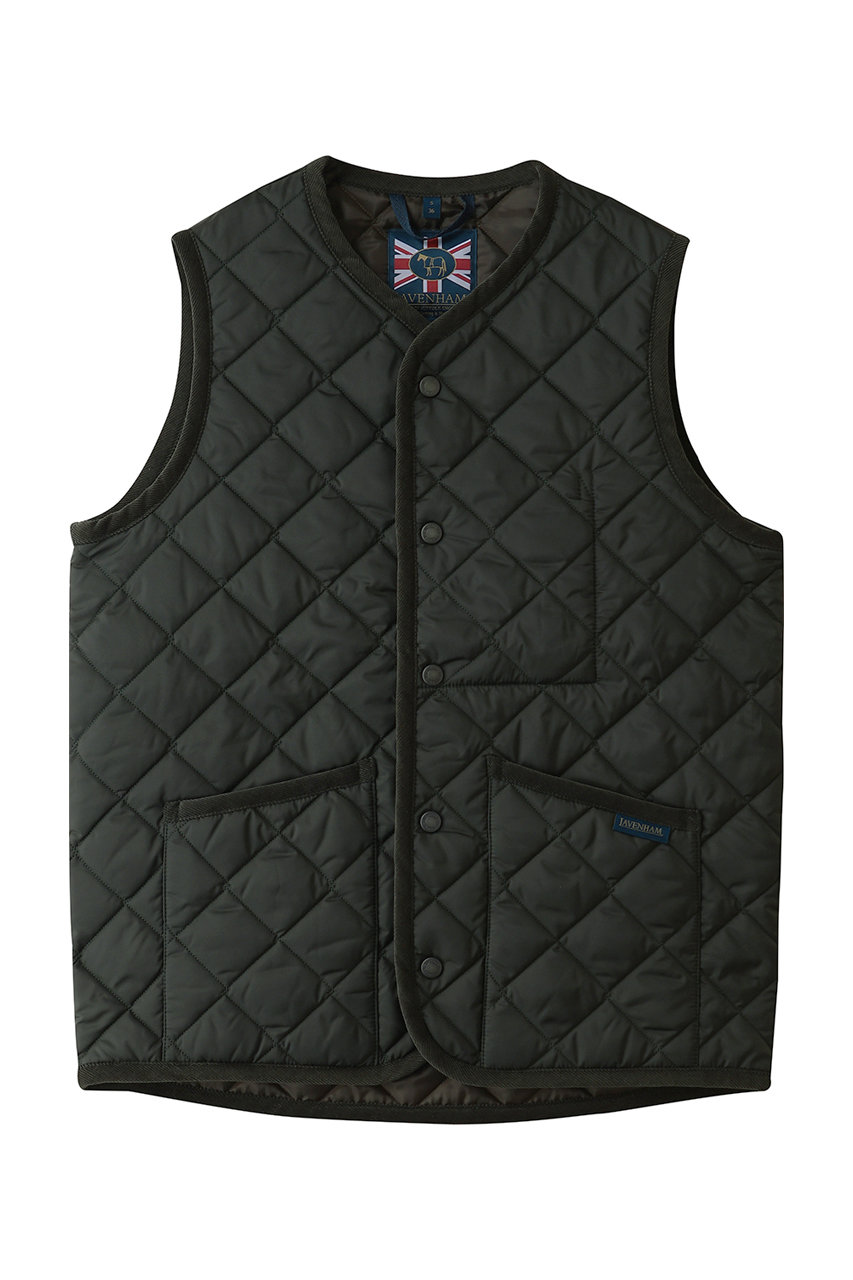 LAVENHAM 【MEN】THORNHAM キルティングジレ (ロジングリーン, XL) ラベンハム ELLE SHOP