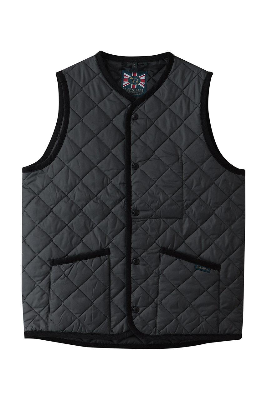 LAVENHAM 【MEN】THORNHAM キルティングジレ (ランプブラック, XL) ラベンハム ELLE SHOP