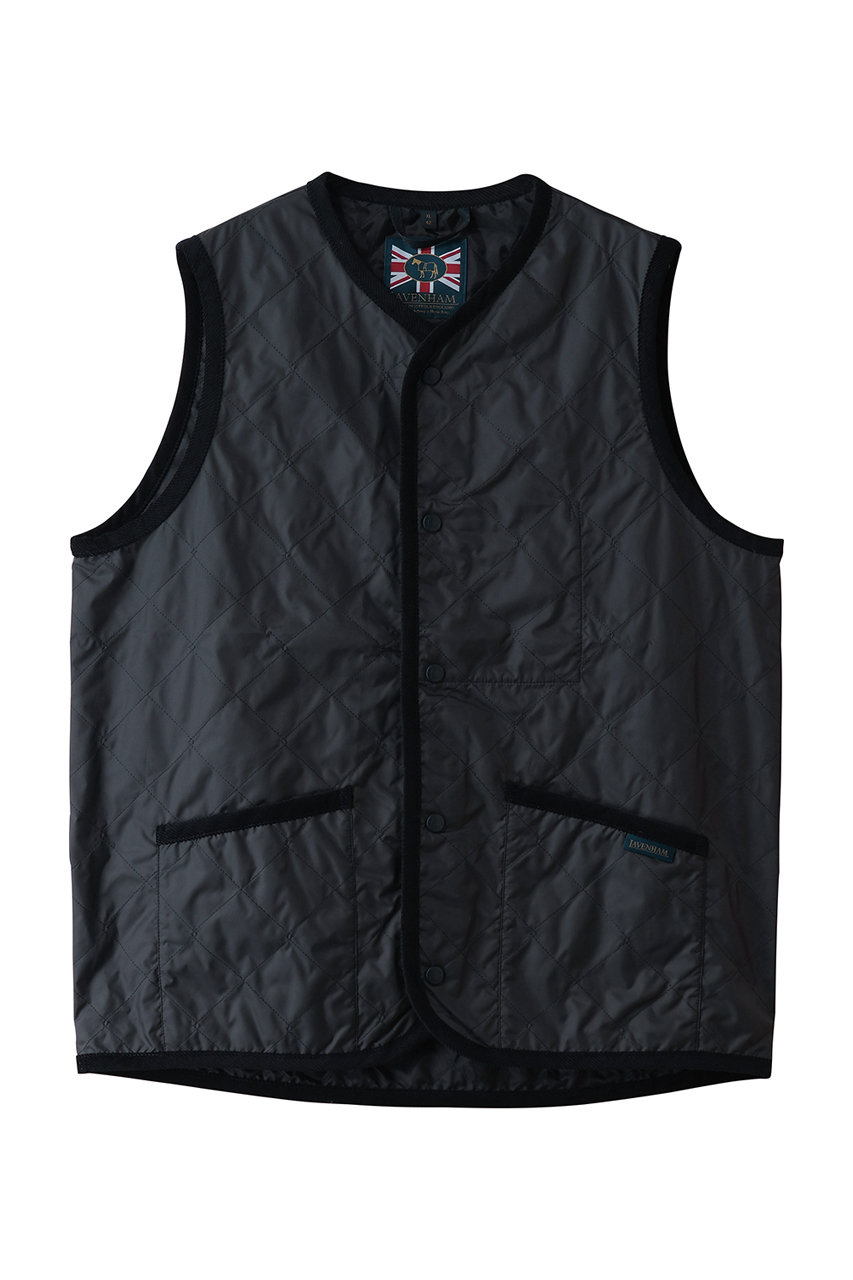 LAVENHAM 【MEN】UNWADDED THORNHAM キルティングジレ(中綿なし) (サフォークネイビー, XL) ラベンハム ELLE SHOP