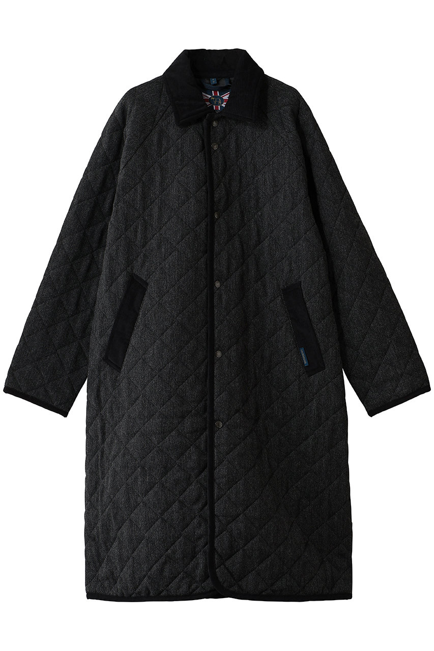 LAVENHAM 【MEN】WOOL CHANTRY キルティングロングコート(チンストラップ付き) (ブラック, S) ラベンハム ELLE SHOP