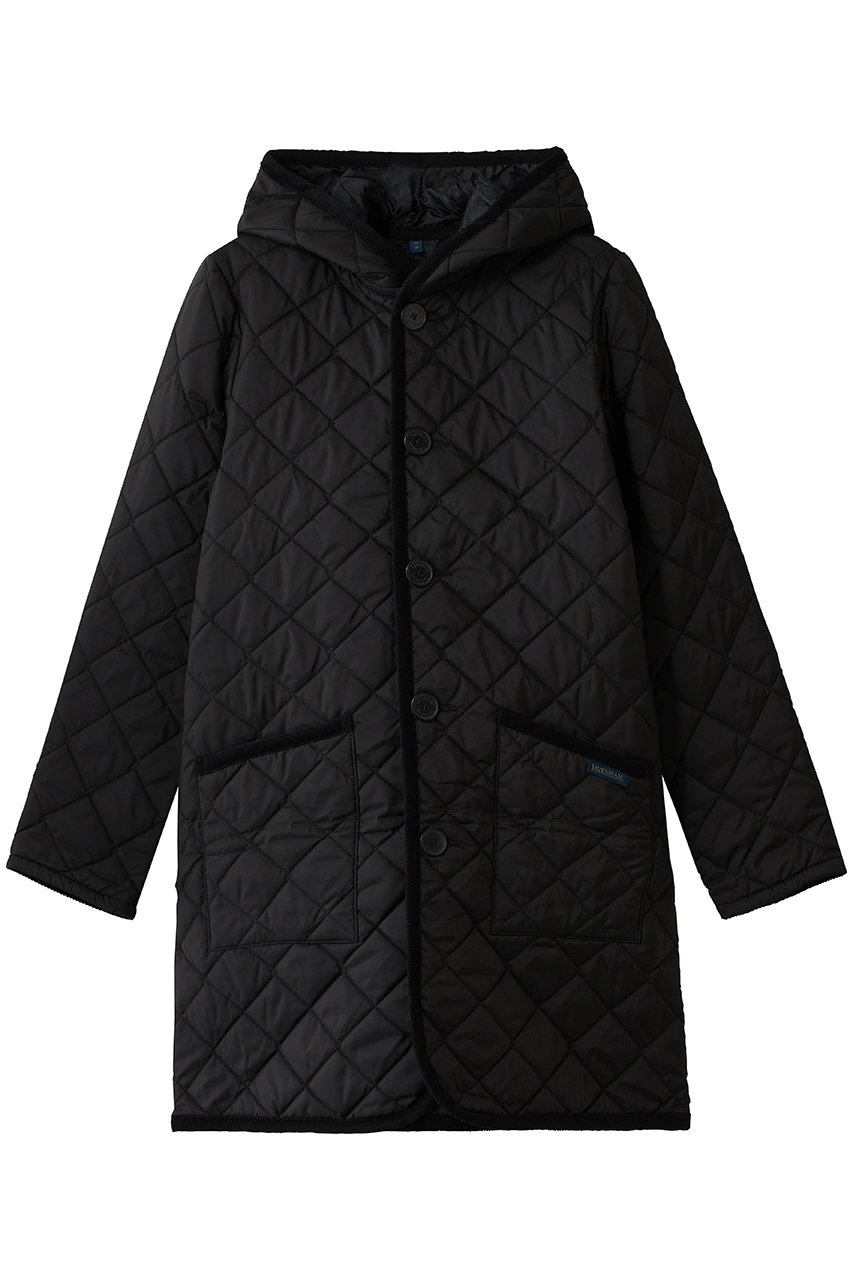 LAVENHAM BRUNDON フード付き キルティングコート (セーブルブラック, 10) ラベンハム ELLE SHOP