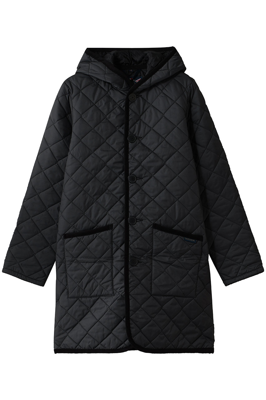 LAVENHAM BRUNDON フード付き キルティングコート (ランプブラック, 8) ラベンハム ELLE SHOP