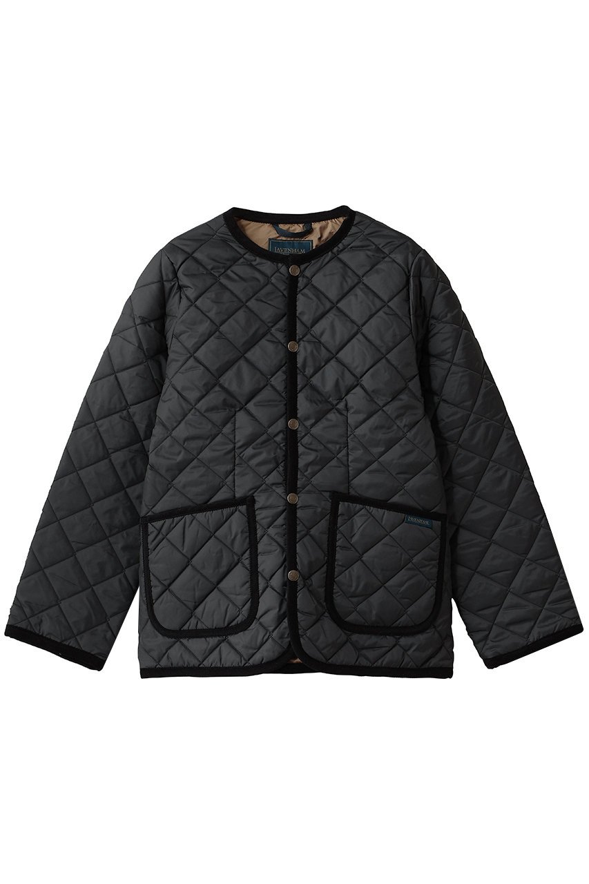 LAVENHAM CONTRAST CORNARD キルティングジャケット (ランプブラック, 8) ラベンハム ELLE SHOP