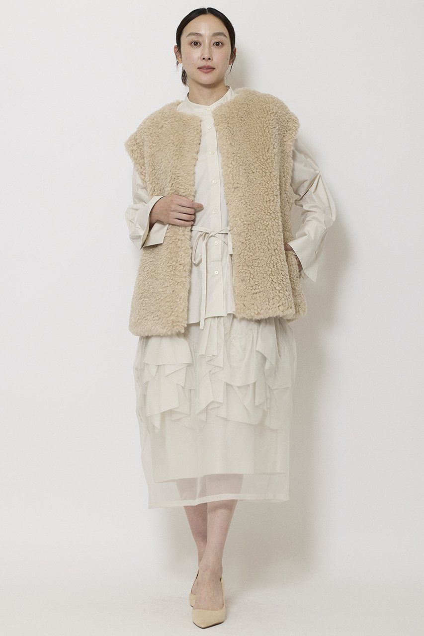 ミラショーン　リアルファーコート dazzlin コート アウター ビットショートミンクライクファーコート