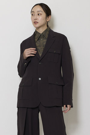 ミラ ショーン バイ チカ キサダ/mila schon by chika kisadaのダブルジョーゼット フラップポケット ジャケット(110800/110801)