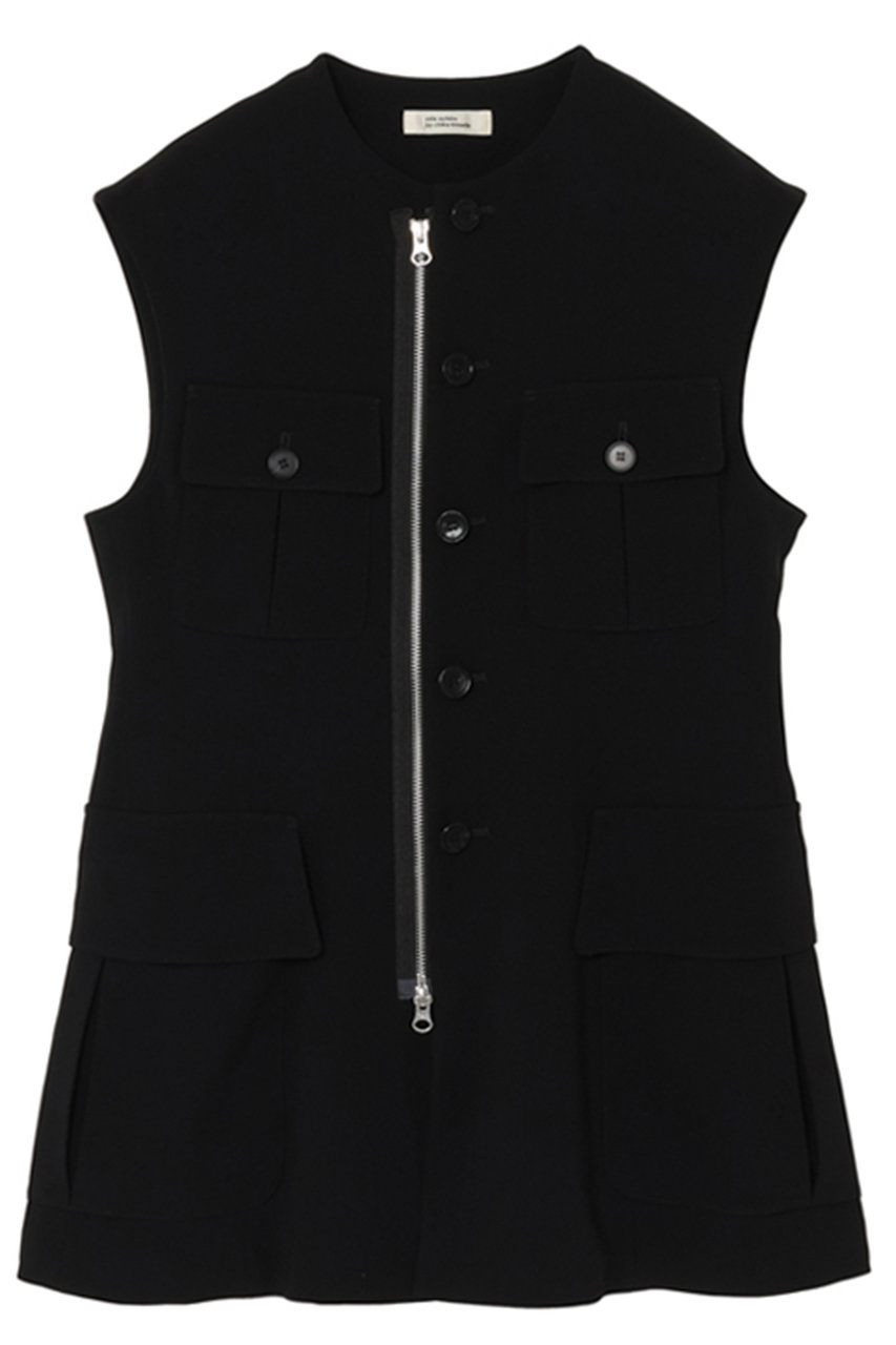 ミラ ショーン バイ チカ キサダ/mila schon by chika kisadaのジップ ノースリーブ ジャケット(ブラック/506-41704)