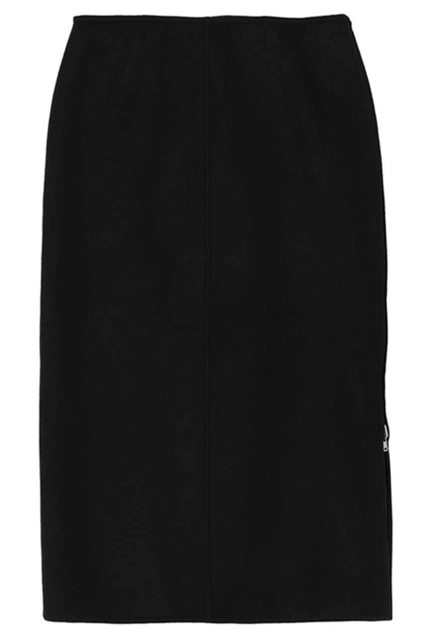 ミラ ショーン バイ チカ キサダ/mila schon by chika kisadaのリバーシブル ウール サイドZIPスカート(ブラック×ネイビー/506-41603)