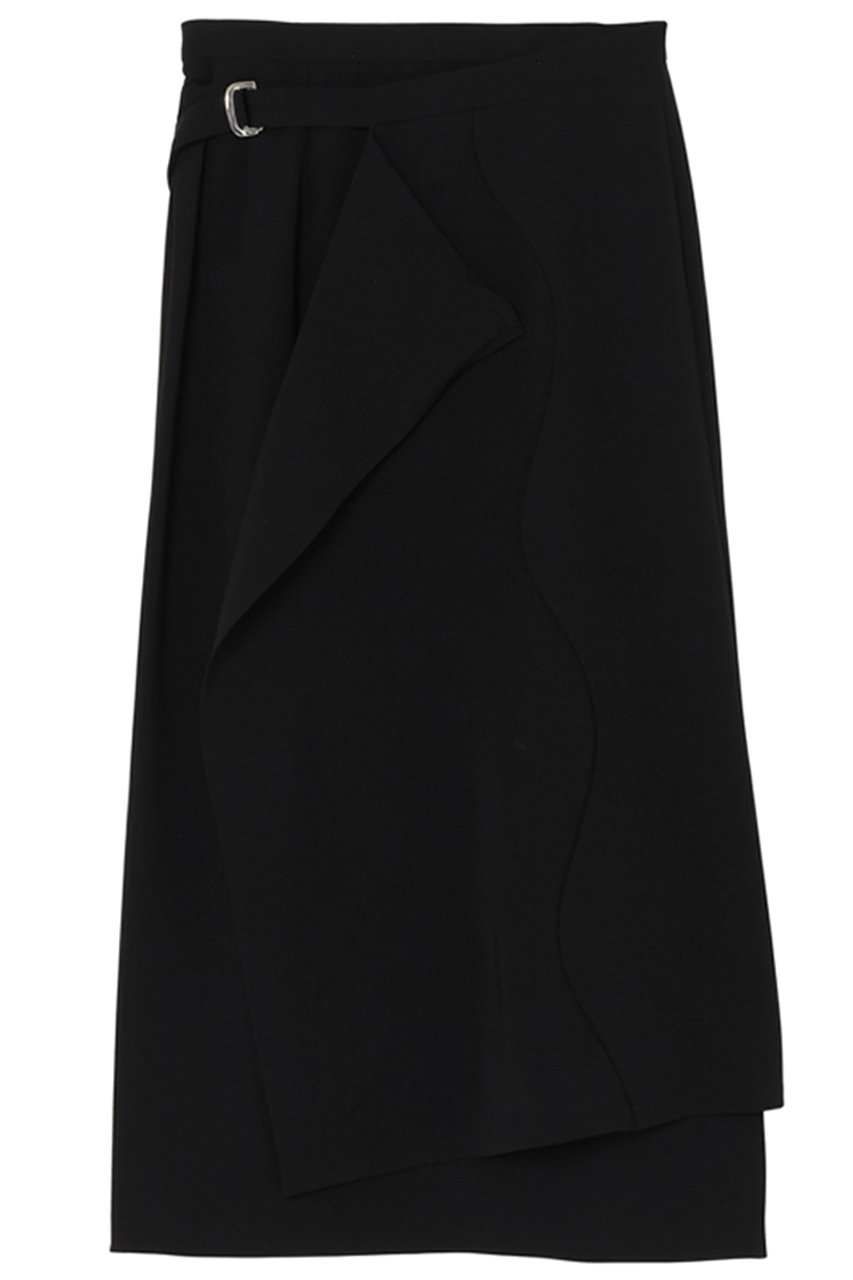 ミラ ショーン バイ チカ キサダ/mila schon by chika kisadaのジョーゼット ラップスカート(ブラック/506-41604)