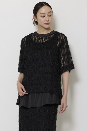 ミラ ショーン バイ チカ キサダ/mila schon by chika kisadaのチュール フリンジブラウス(110400/110402)