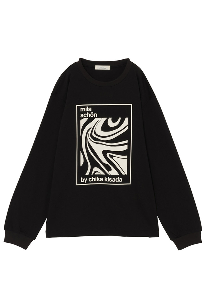 ミラ ショーン バイ チカ キサダ/mila schon by chika kisadaのMBYCグラフィック ロングスリーブTシャツ(ブラック/506-43402)