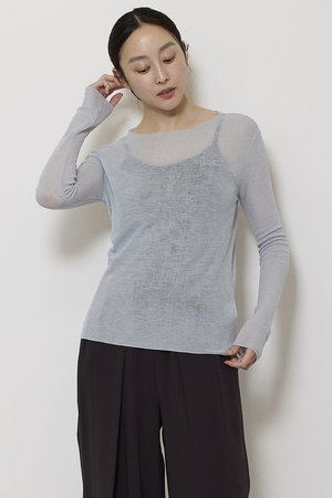 ミラ ショーン バイ チカ キサダ/mila schon by chika kisadaのエンブロイダリー シアーニット プルオーバー(110300/110301)