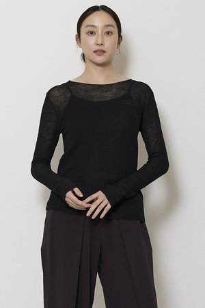 ミラ ショーン バイ チカ キサダ/mila schon by chika kisadaのエンブロイダリー シアーニット プルオーバー(110300/110301)