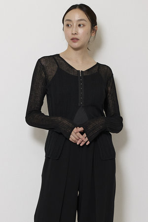 ミラ ショーン バイ チカ キサダ/mila schon by chika kisadaのランダムリブ 2WAYニット プルオーバー(110300/110301)