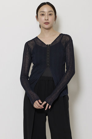 ミラ ショーン バイ チカ キサダ/mila schon by chika kisadaのランダムリブ 2WAYニット プルオーバー(110300/110301)