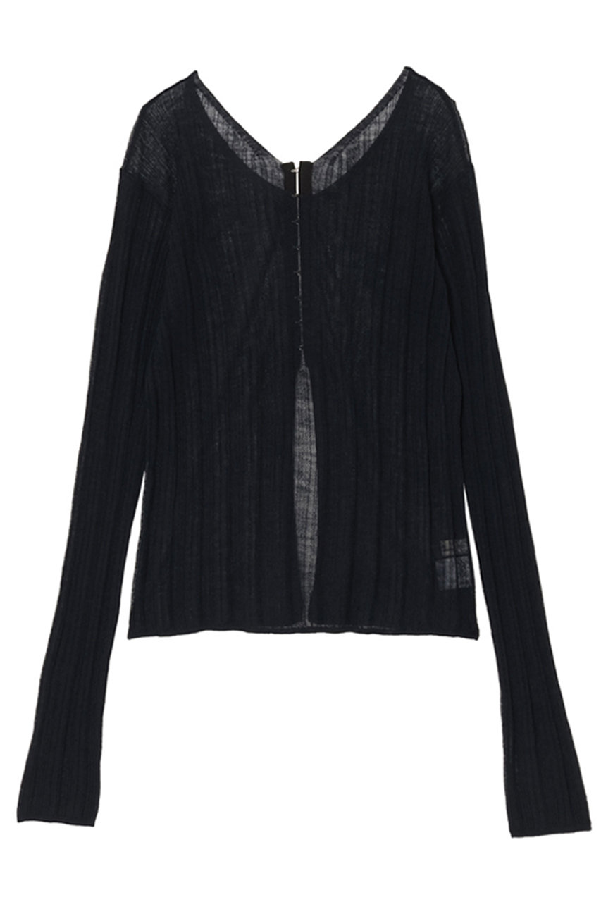 ミラ ショーン バイ チカ キサダ/mila schon by chika kisadaのランダムリブ 2WAYニット プルオーバー(ネイビー/506-45702)