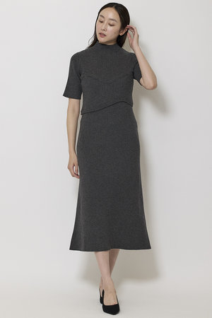 ミラ ショーン バイ チカ キサダ/mila schon by chika kisadaのレイヤード リブニットワンピース(110500/110503)