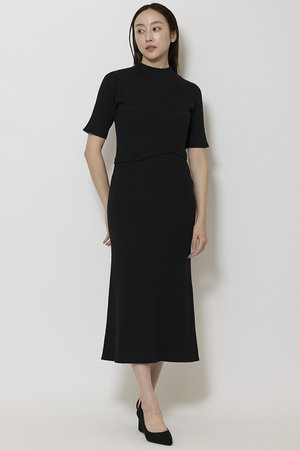 ミラ ショーン バイ チカ キサダ/mila schon by chika kisadaのレイヤード リブニットワンピース(110500/110503)