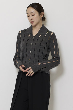 ミラ ショーン バイ チカ キサダ/mila schon by chika kisadaのスリットデザイン カーディガン(110300/110303)