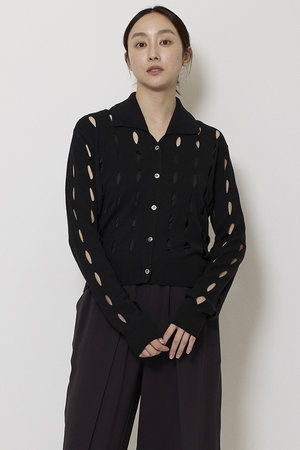 ミラ ショーン バイ チカ キサダ/mila schon by chika kisadaのスリットデザイン カーディガン(110300/110303)