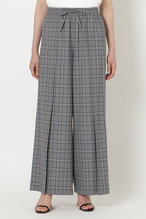 ミラ ショーン バイ チカ キサダ/mila schon by chika kisadaのウールチェックワイドタックパンツ(110600/110601)