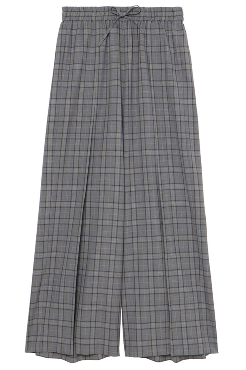 ミラ ショーン バイ チカ キサダ/mila schon by chika kisadaのウールチェックワイドタックパンツ(グレー/50651502052)