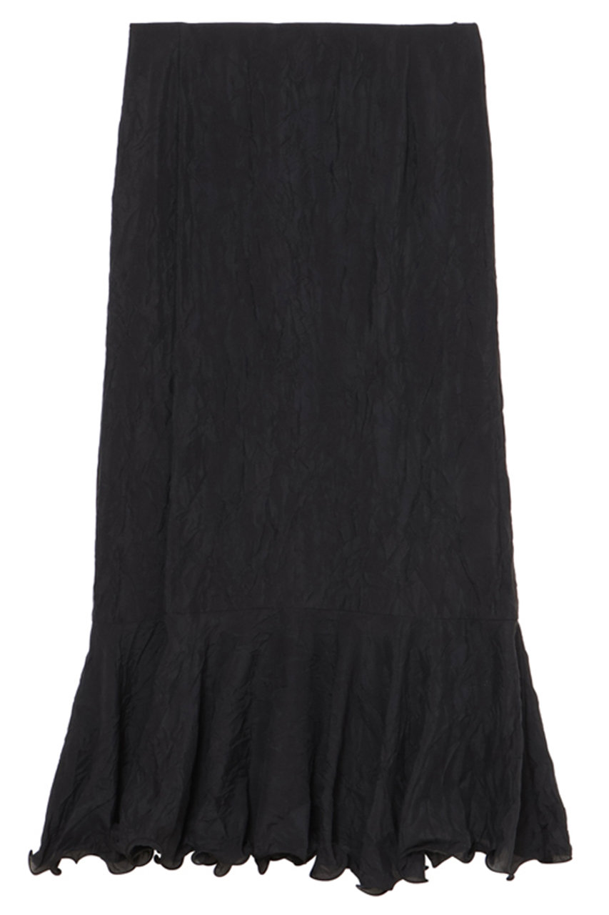ミラ ショーン バイ チカ キサダ/mila schon by chika kisadaのシルク混クリンクルクロス ペプラムスカート(ブラック/50651603603)