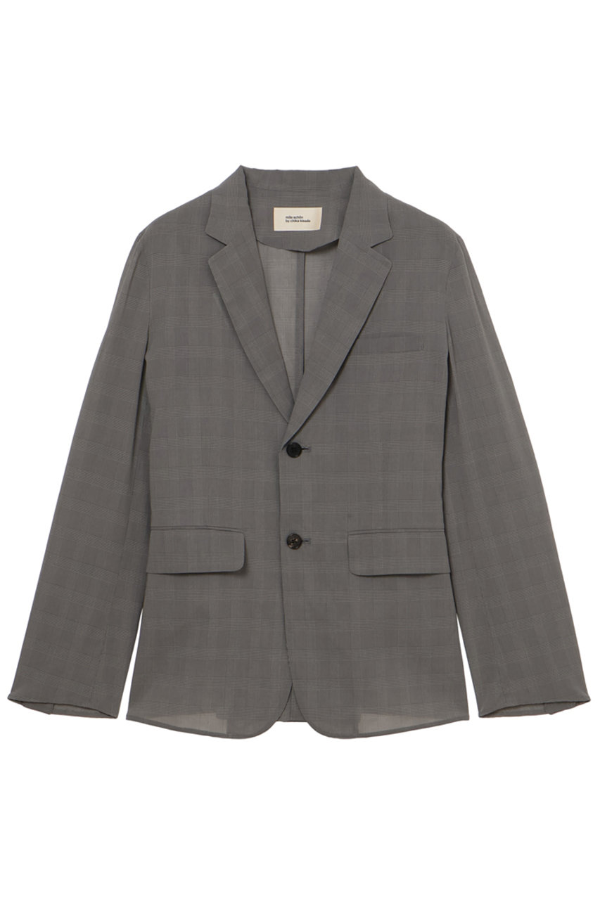 ミラ ショーン バイ チカ キサダ/mila schon by chika kisadaのシアーチェックバックシャンジャケット(グレー/50651702052)